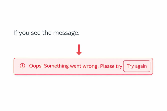 Bella&Bona | Oops Message